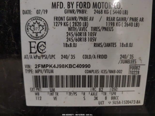 2019 FORD EDGE SEL 9