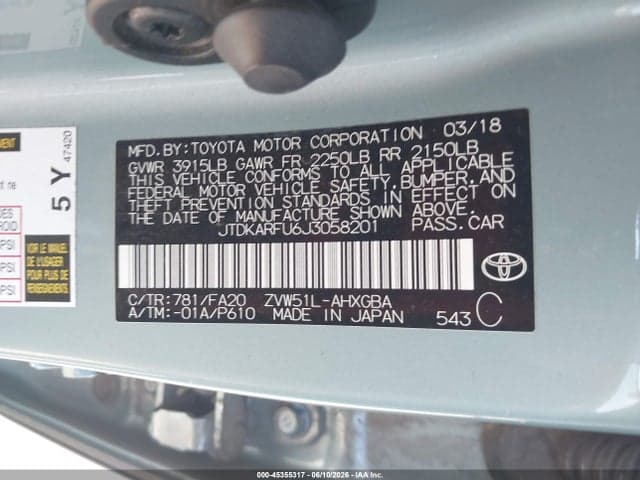 2018 TOYOTA PRIUS THREE 9