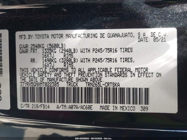 2021 TOYOTA TACOMA SR 9
