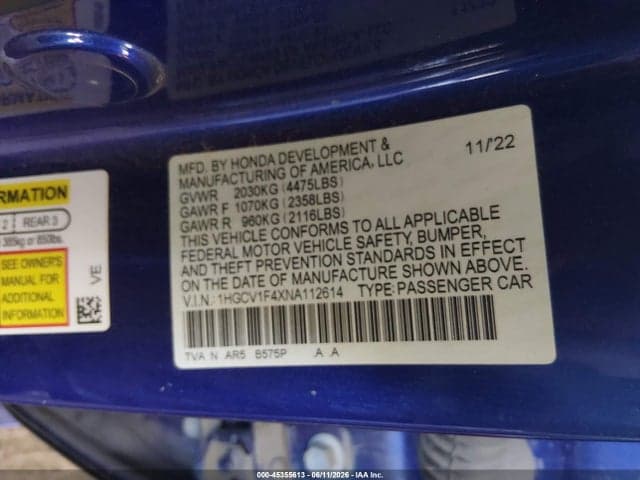 2022 HONDA ACCORD SPORT SPECIAL EDITION 9