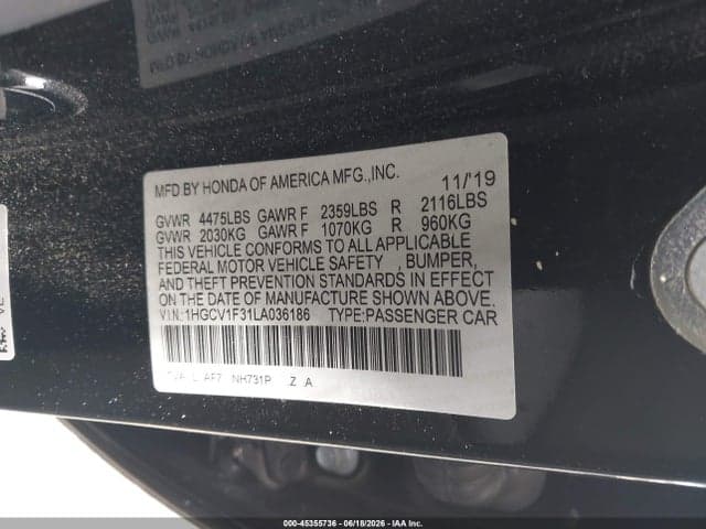 2020 HONDA ACCORD SPORT 9