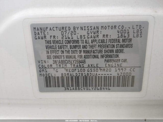 2020 NISSAN SENTRA SV XTRONIC CVT 9