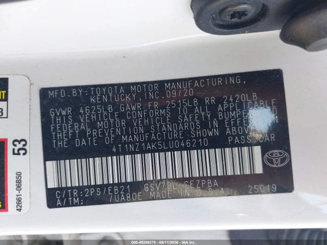 2020 TOYOTA CAMRY TRD 9