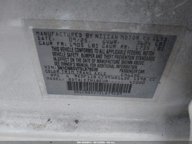 2025 NISSAN VERSA 1.6 S 9