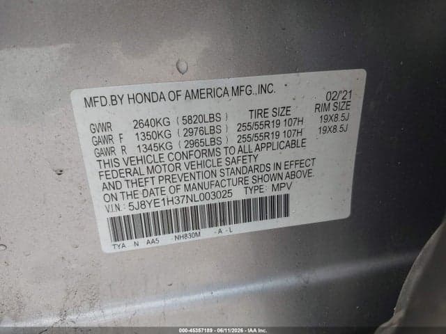 2022 ACURA MDX STANDARD 9