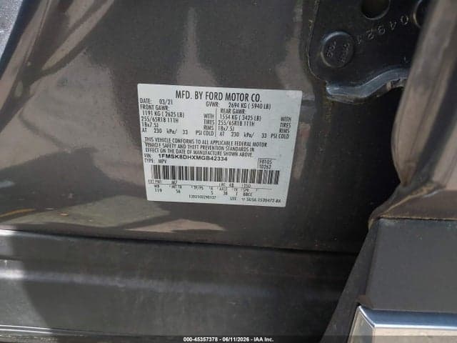 2021 FORD EXPLORER XLT 9