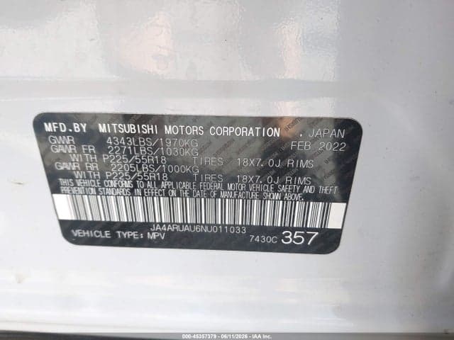 2022 MITSUBISHI OUTLANDER SPORT 9