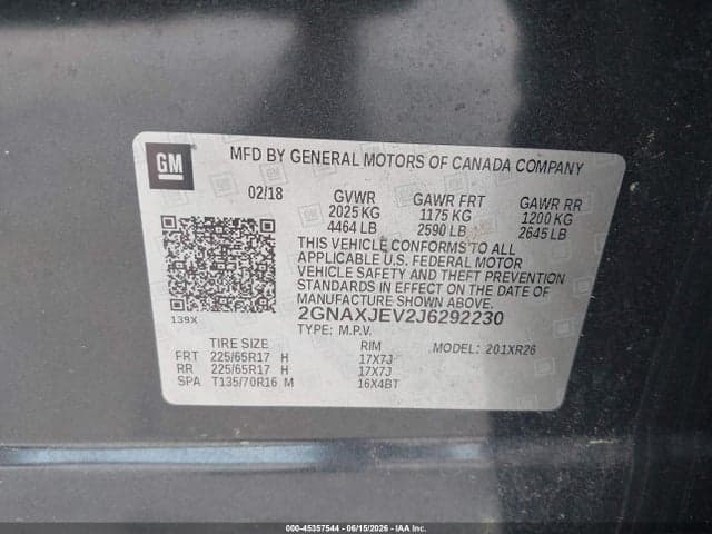 2018 CHEVROLET EQUINOX LT 9