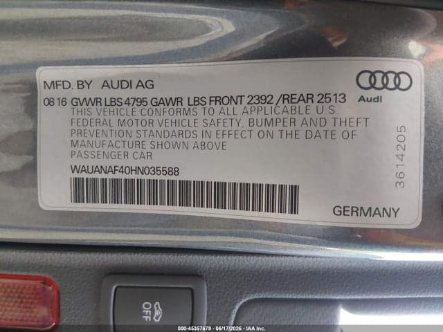 2017 AUDI A4 PREMIUM 9