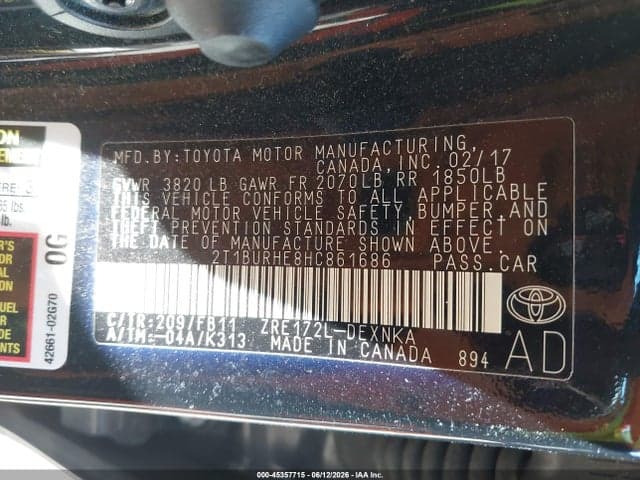 2017 TOYOTA COROLLA LE 9