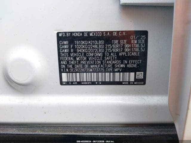 2025 HONDA HR-V AWD EX-L 9