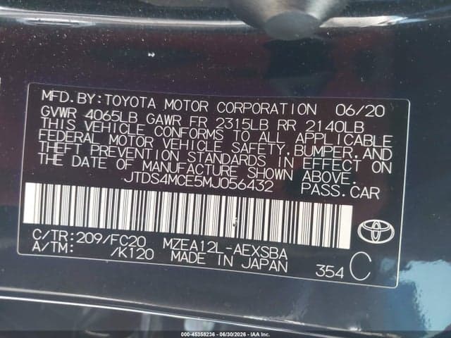 2021 TOYOTA COROLLA SE 9