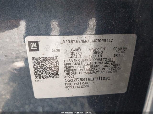 2020 CHEVROLET MALIBU FWD LT 9
