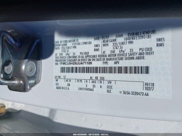 2018 FORD ESCAPE SEL 9