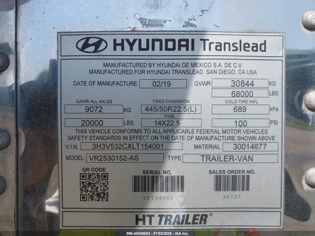 2020 HYUNDAI TRANSLEAD INC UNKNOWN 9