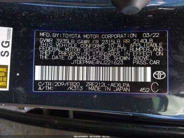 2022 TOYOTA COROLLA LE 9