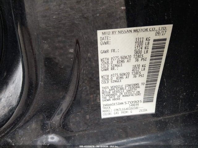 2017 NISSAN TITAN SV 9