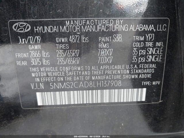 2020 HYUNDAI SANTA FE SE 9