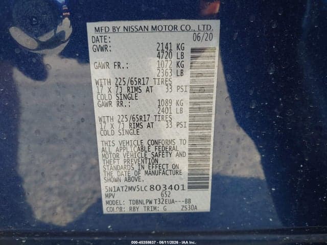 2020 NISSAN ROGUE S INTELLIGENT AWD 9