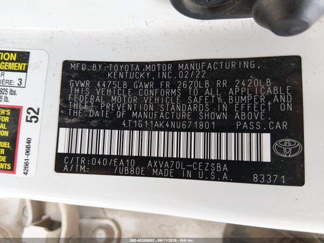 2022 TOYOTA CAMRY SE 9