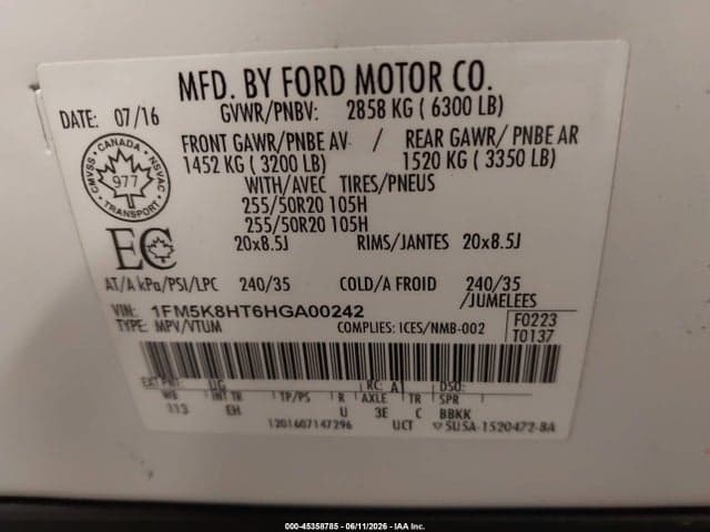 2017 FORD EXPLORER PLATINUM 9