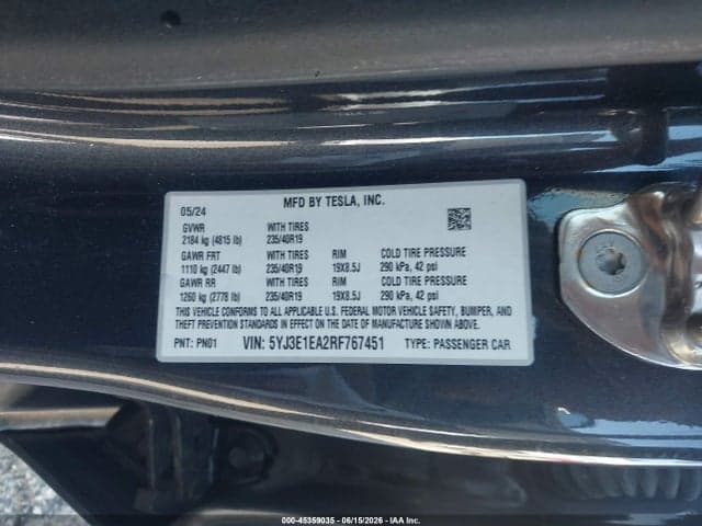 2024 TESLA MODEL 3 LONG RANGE DUAL MOTOR ALL-WHEEL DRIVE/REAR-WHEEL DRIVE 9