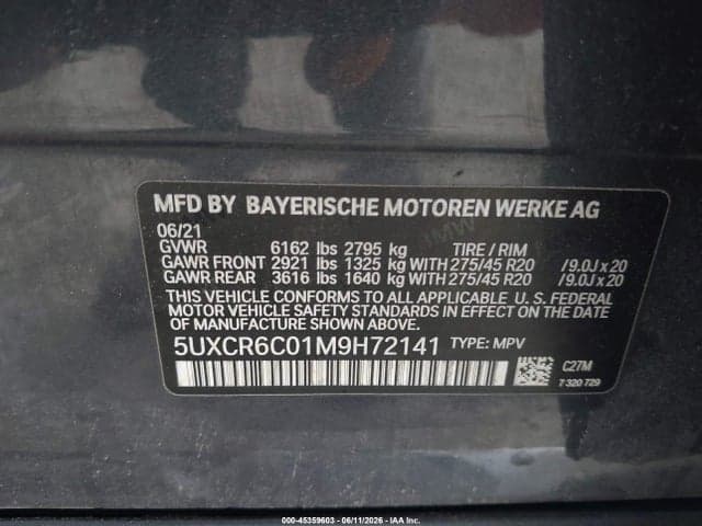 2021 BMW X5 XDRIVE40I 9