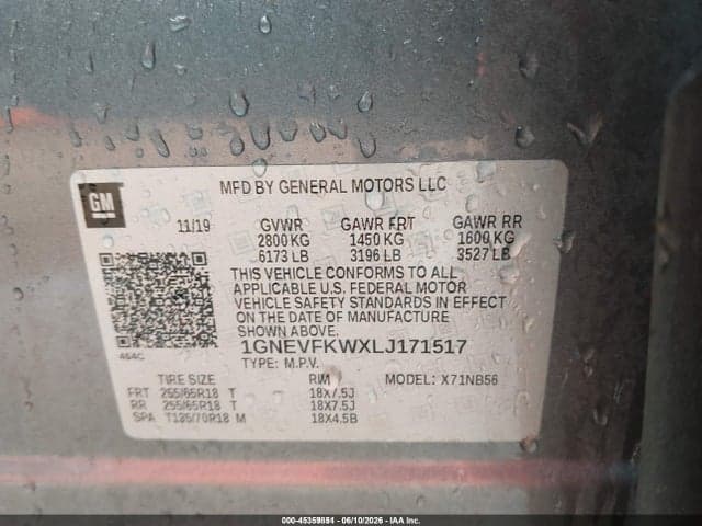 2020 CHEVROLET TRAVERSE AWD LS 9