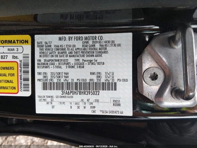 2017 FORD FUSION SE 9