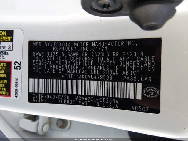 2021 TOYOTA CAMRY SE 9