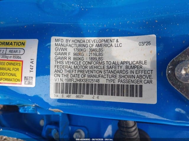 2025 HONDA CIVIC SEDAN SPORT 9