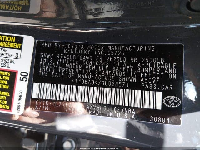 2025 TOYOTA CAMRY LE 9
