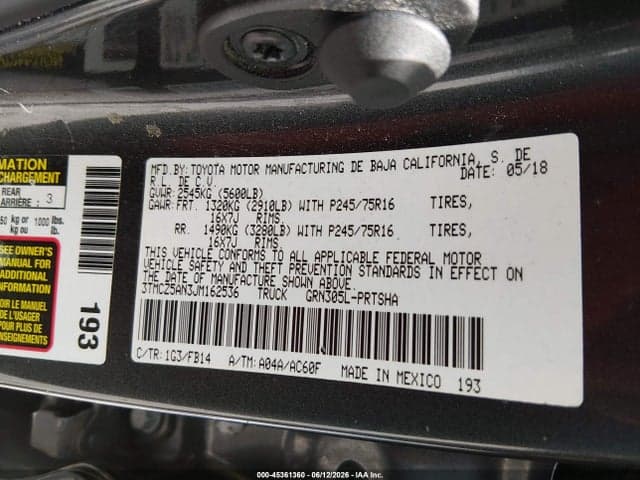 2018 TOYOTA TACOMA SR V6 9