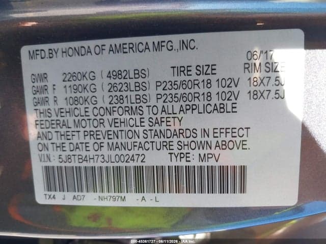 2018 ACURA RDX ADVANCE PACKAGE 9