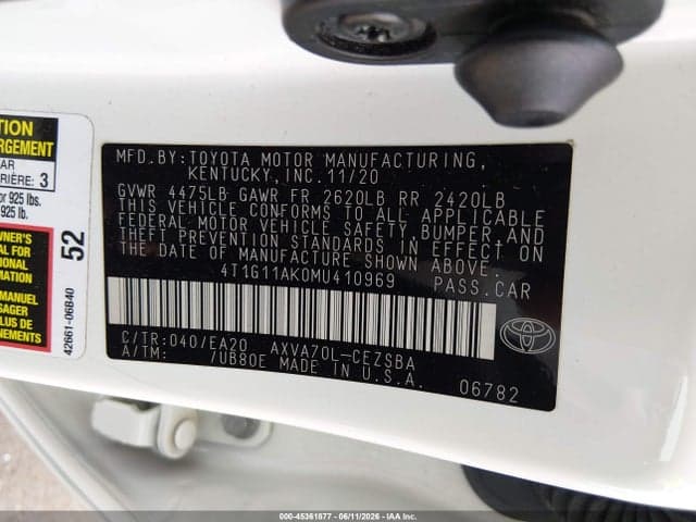 2021 TOYOTA CAMRY SE 9