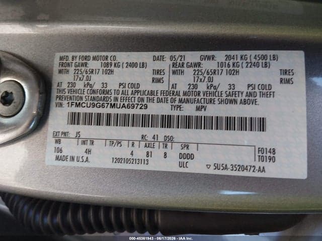 2021 FORD ESCAPE SE 9
