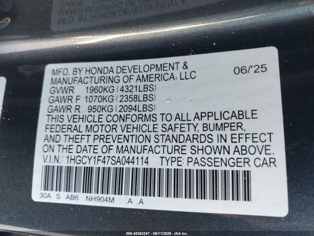 2025 HONDA ACCORD SE 9
