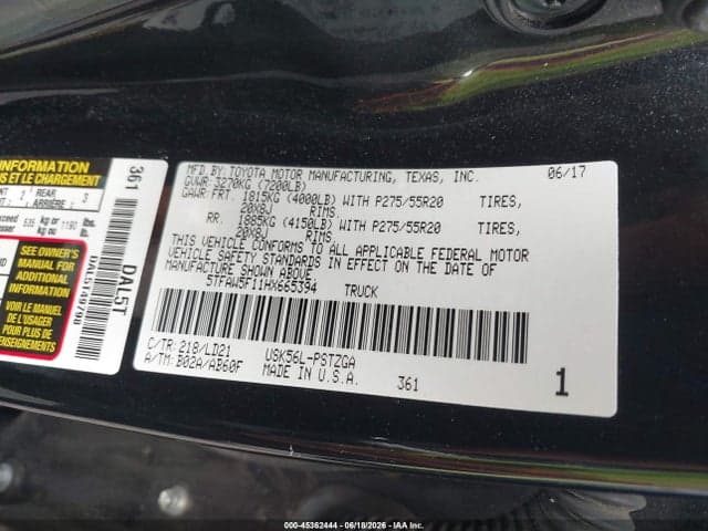 2017 TOYOTA TUNDRA CREWMAX 1794/PLATINUM 9