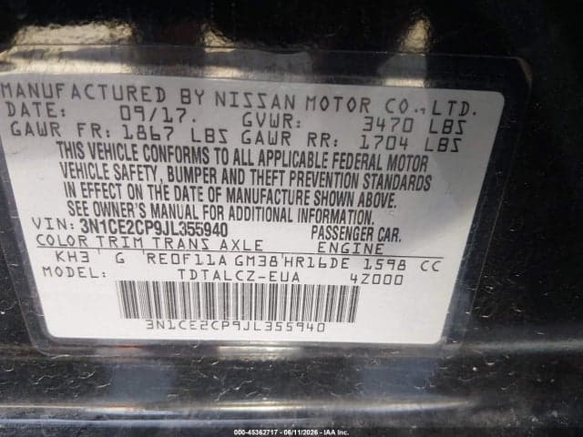 2018 NISSAN VERSA NOTE S 9