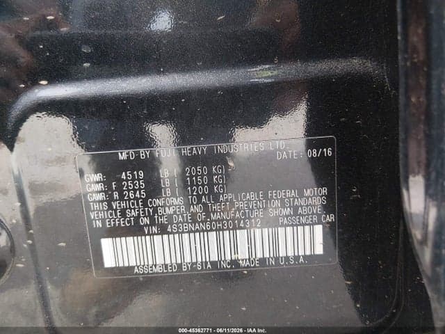 2017 SUBARU LEGACY 2.5I LIMITED 9