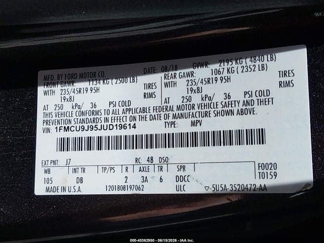 2018 FORD ESCAPE TITANIUM 9