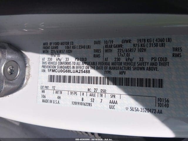 2020 FORD ESCAPE SE 9