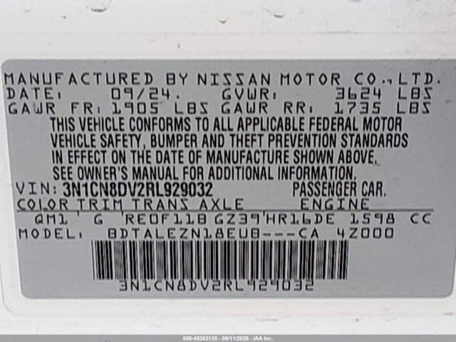 2024 NISSAN VERSA 1.6 S 9
