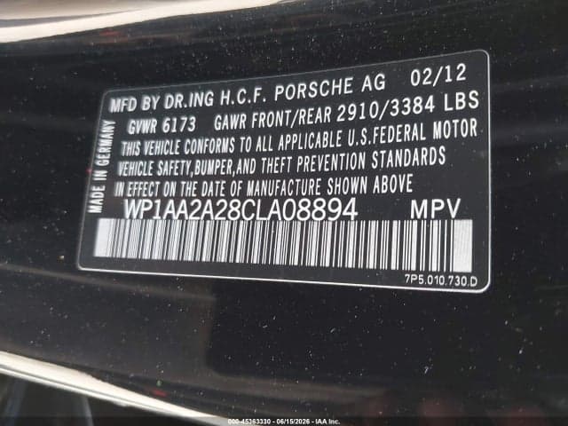 2012 PORSCHE CAYENNE 9
