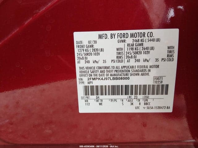 2020 FORD EDGE ST LINE 9