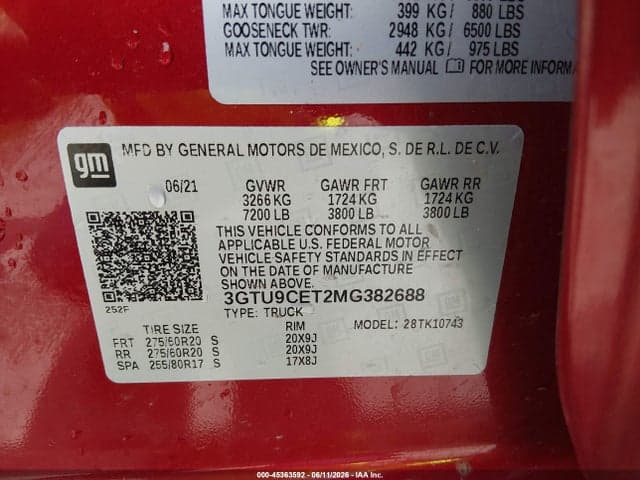 2021 GMC SIERRA 1500 4WD STANDARD BOX ELEVATION 9