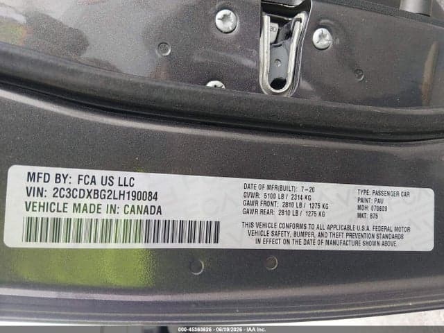 2020 DODGE CHARGER SXT RWD 9
