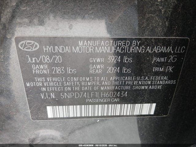 2020 HYUNDAI ELANTRA SE 9