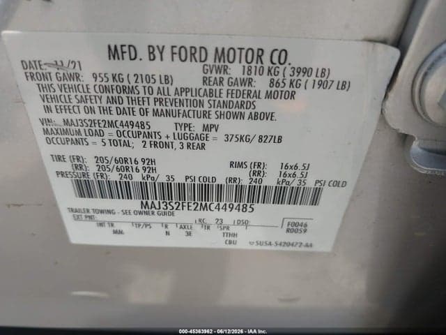 2021 FORD ECOSPORT S 9