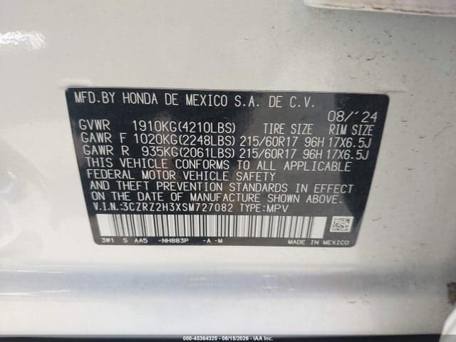 2025 HONDA HR-V AWD LX 9